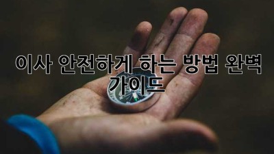 이사 안전하게 하는 방법: 완벽 가이드